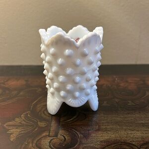 Hobnail Milk Glass Toothpick Holder